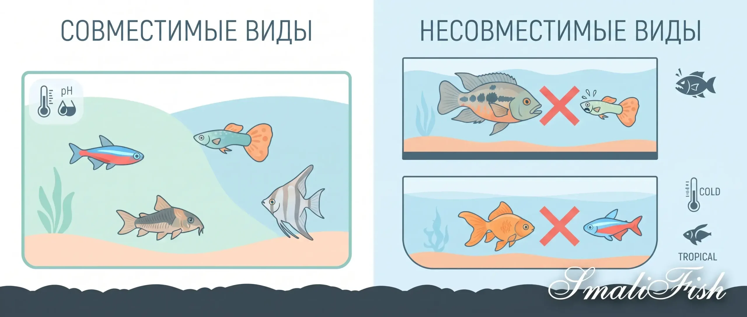 Таблица совместимости барбусов с другими аквариумными рыбками